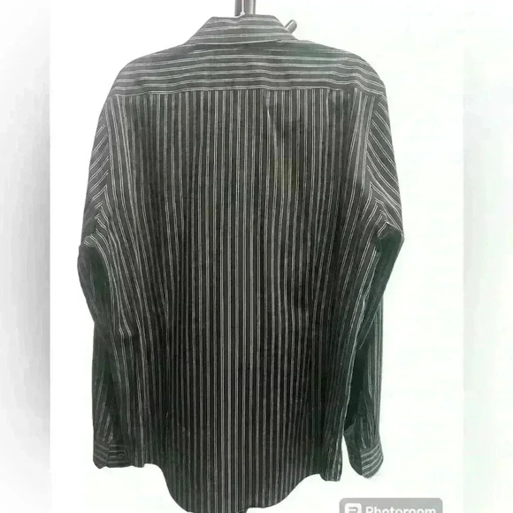 ๐ Express Mens long sleeve black and white striped shirt - Picture 2 of 3